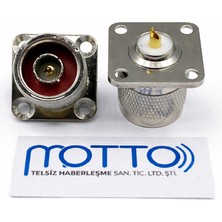 Motto Uhf Dişi (SO-239) Panel Tip Flanşlı Konnektör – 4 Delik