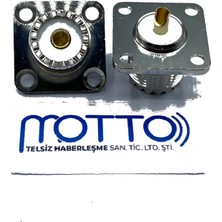 Motto Uhf SO239 Kare Flanş Şase Dişi Konnektör – 4 Delikli Panel Tip