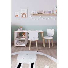 Özgürce Iki Raflı Çocuk Aktivite Masası ve Sandalye Seti, Renkli ve Eğlenceli