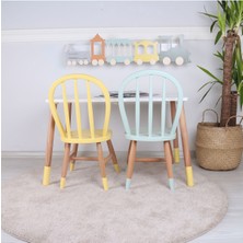 Özgürce Doğal Ahşap Montessori Çocuk Masa ve Sandalye Seti, Eko Dostu ve Sağlıklı