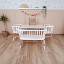 Özgürce Doğal Ahşap Montessori Masa ve Sandalye Seti, Çocuklar Için Güvenli ve Şık