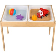 Özgürce Ahşap Duyu Aktivite Kum ve Su Masası, Kapaklı, Gelişim ve Eğlence Için