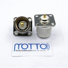 Motto Uhf Erkek Tip Dişi Panel Tip Flanşlı Konnektör (4 Delik)