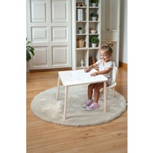 Özgürce Ahşap Montessori Çocuk Masası ve Sandalye Seti, Oyun ve Çalışma Alanı