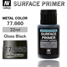 Vallejo 77660 32 Ml. Gloss Black Primer, Metal Color Serisi Model Boyası