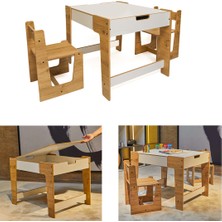 Özgürce Çocuklar Için Ahşap Montessori Aktivite Masa ve Sandalye Seti