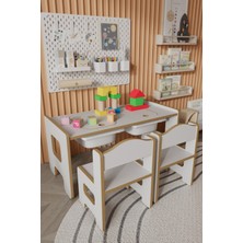 Özgürce Renkli Montessori Çocuk Masa ve Sandalye Seti, Oyun ve Çalışma Alanı