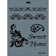 Mestore Rich New Seri N-108 Stencil 35X25 cm - 9996670592857