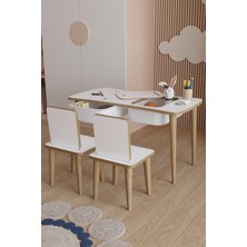 Özgürce Çocuklar Için Montessori Oyun ve Aktivite Masası Seti, 2 Sandalyeli, 2 Çekmeceli