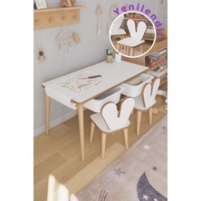 Özgürce Çocuklar Için Renkli Resim Kağıdı Rulolu ve Çekmeceli Oyun Masası