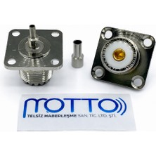 Motto RG316 Uyumlu Uhf SO239 Dişi 4 Delikli Panel Konnektör
