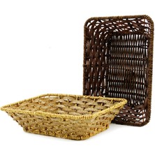 Shopwave Dikdörtgen Ahşap Ekmek Sepet (5047)