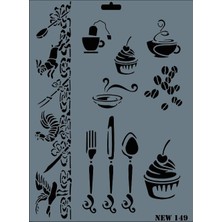 Mestore Rich New Seri N-149 Stencil 35X25 cm - 9996670593212