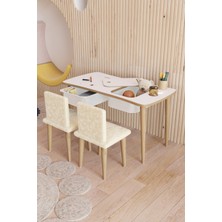 Özgürce Çocuklar Için Montessori Oyun ve Çalışma Masası Seti, 2 Adet Sandalyeli