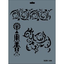 Mestore Rich New Seri N-109 Stencil 35X25 cm - 9996670592864