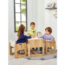 Özgürce Çocuklar Için Ahşap Montessori Aktivite Masa ve Sandalye Seti