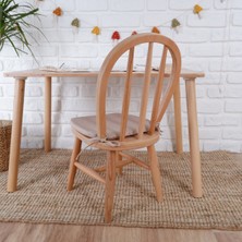 Özgürce Eğitim ve Oyun Için Doğal Ahşap Masa ve Sandalye Seti