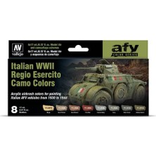 Vallejo 71645 8X18 Ml. Italian Wwıı Regio Esercito Camo Colors 1930-1944, Model Air Serisi Model Boyası Seti