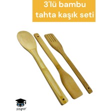 3'lü Bambu Tahta Kaşık Seti