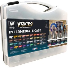 Vallejo 80261 40X8 Ml. Wizkits Profesyonel Boya, Mürekkep ve Vernik Seti, Boya Fırçalı ve Özel Çantalı