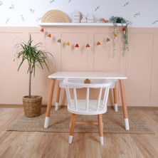 Özgürce Eğitici Ahşap Montessori Masa ve Sandalye Seti, Çocuklar Için Güvenli ve Şık