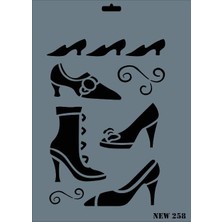 Mestore Rich New Seri N-258 Stencil 35X25 cm - 9996670593403