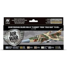 Vallejo 71606 8X18 Ml. Soviet/russian Colors MIG23 Flogger From 70's To 90's, Model Air Serisi Model Boyası Seti