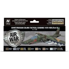 Vallejo 71608 8X18 Ml. Soviet/russian Colors Tactical Schemes 19781989 (Part Iı), Model Air Serisi Model Boyası Seti