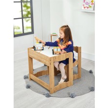Özgürce Çocuklar Için Ahşap Montessori Oyun ve Çalışma Masası Takımı