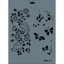 Mestore Rich New Seri N-117 Stencil 35X25 cm - 9996670592956