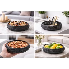 Yapı3D Modern Siyah Dekoratif Kase – Geometrik Desenli Şekerlik & Çikolatalık – Masaüstü Organizer ve Atıştırmalık Sunum Kabı