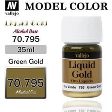 Vallejo 70795 35 Ml. (216) Green Gold (Alcohol Based), Metal Pigmentli Alkol Bazlı Model Boyası