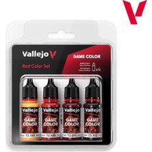 Vallejo 72377 4X18 Ml. Red Color, Game Color Serisi Model Boyası Seti