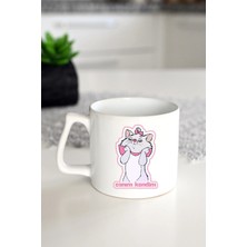 Ivart Canım Kendim -Kedi Baskılı Porselen Standart Lüks Kupa Bardak-Hediye-Prenses-Karım