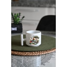 Ivart Mescidi Aksa Baskılı Premium Porselen T Kulplu Kupa Bardak-Latte Fincanı-Motto-Kubbet’üs Sahra