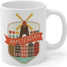 Ivart Amsterdam Şehir Baskılı Premium Porselen Kupa Bardak