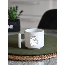 Ivart Better Together Baskılı Premium Porselen T Kulplu Kupa Bardak-Nescafe&latte Fincanı-Motto