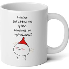 Ivart Huniler Şirketten Mi Yoksa Kendimiz Mi Getiriyoruz Baskılı Premium Porselen Kupa Bardak-Motto