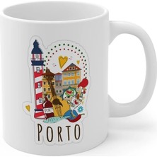 Ivart Porto Şehir Temalı Baskılı Premium Porselen Kupa Bardak