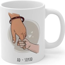 Ivart Anneler Günü Hediyesi - Kişiselleştirilebilir Anne Bebek Eli Baskılı Premium Porselen Kupa Bardak