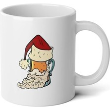 Ivart Yılbaşı Temalı Bira Noel Baba Baskılı Premium Porselen kupa bardak