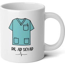 Ivart Kişiye Özel Erkek Doktor-Hemşir Baskılı Premium Porselen Kupa Bardak