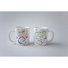 Ivart Pentol Ben Galiba Aşık Oldum Baskılı Premium Porselen Kupa Bardak