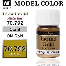 Vallejo 70792 35 Ml. (213) Old Gold (Alcohol Based), Metal Pigmentli Alkol Bazlı Model Boyası