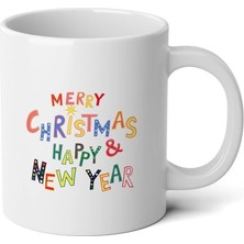 Ivart Yılbaşı Temalı Merry Cristmas Baskılı Premium Porselen kupa bardak