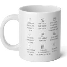 Ivart Melek Sayıları- 777-555-999-888-   Baskılı Premium Porselen Kupa Bardak-Hediye