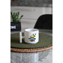 Ivart Mescidi Aksa Baskılı Premium Porselen T Kulplu Kupa Bardak-Latte Fincanı-Motto-Kubbet’üs Sahra