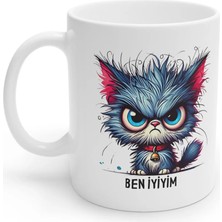 Ivart Ben Iyiyim Baskılı Porselen Standart Kupa Bardak-Doğum Günü-Hediye-Kedi