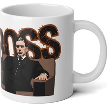 Ivart The Godfather-Boss Baskılı Premium Porselen Kupa Bardak-Kurtlar-Hediye