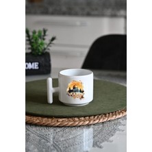 Ivart Mescidi Aksa Baskılı Premium Porselen T Kulplu Kupa Bardak-Latte Fincanı-Motto-Kubbet’üs Sahra